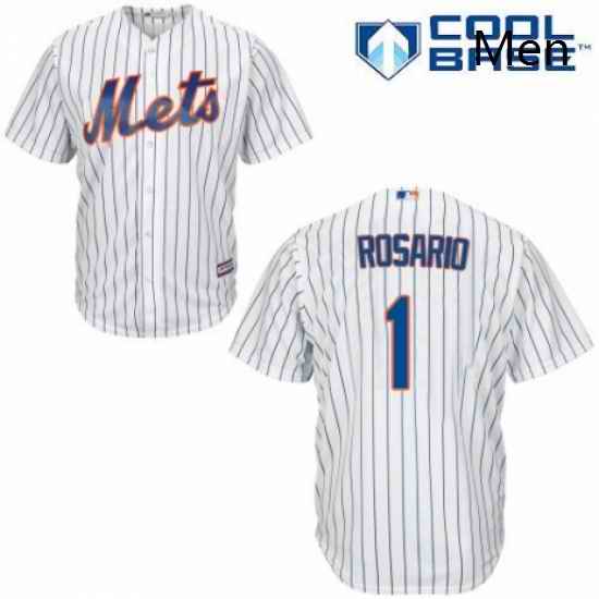 Mens Majestic New York Mets 1 Amed Rosario Replica White Home Cool Base MLB Jersey